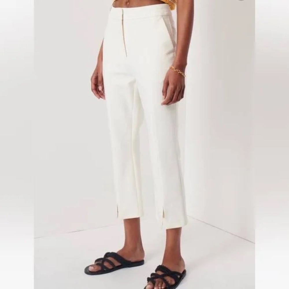 NWOT DEREK LAM 10 CROSBY - Bianca Split Ankle Crop Pants in Soft White, size 8
